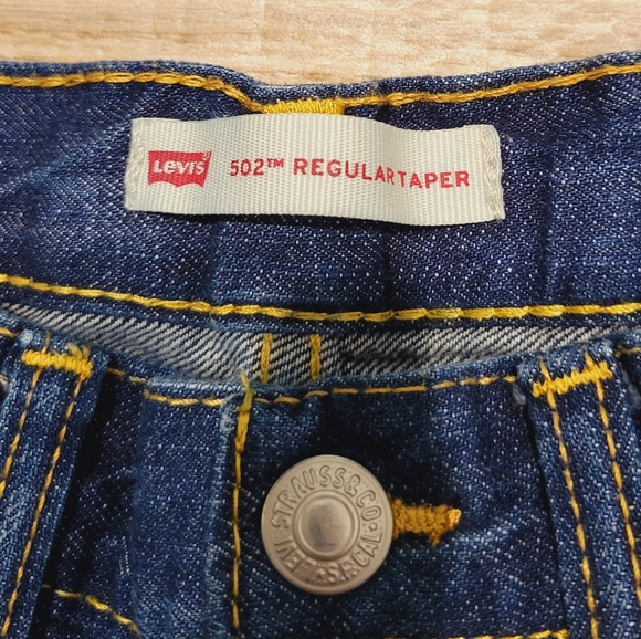 Levi's Distressed 502 Regular Taper Denim Jeans Unisex Kids 7 - Picture 4 of 10